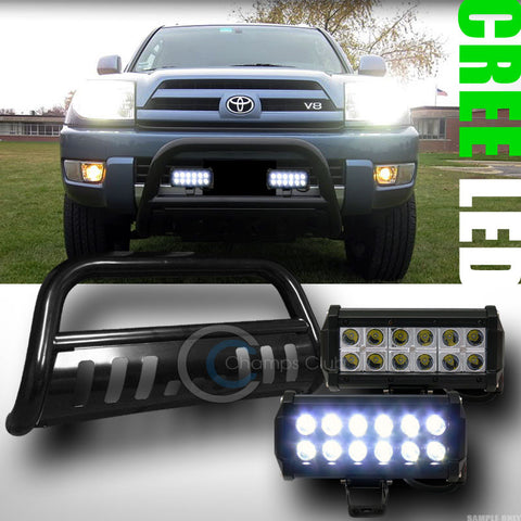 BLK BULL BAR BUMPER GUARD+36W CREE LED FOG LIGHTS 2003-2009 TOYOTA 4RUNNER/GX470