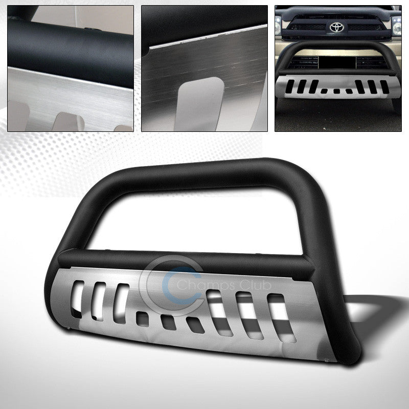 MATTE BLACK BULL BAR PUSH BUMPER GUARD+S/S SKID 03-09 TOYOTA 4RUNNER/LEXUS GX470