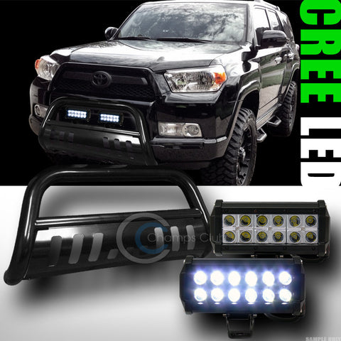 BLK BULL BAR BUMPER GRILL GUARD+36W CREE LED FOG LIGHTS LAMPS 2010-2015 4RUNNER