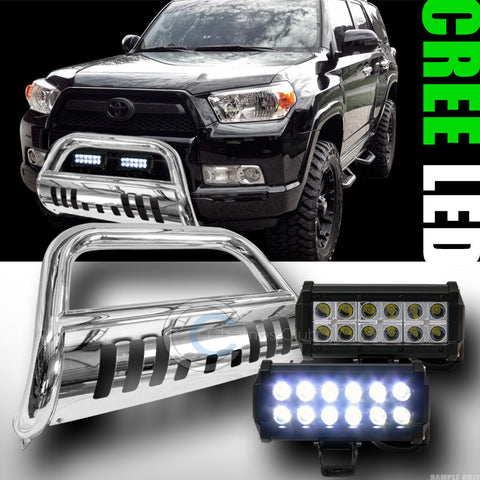 CHROME HD BULL BAR BRUSH GRILL GRILLE GUARD+36W CREE LED FOG LIGHT 2010+ 4RUNNER