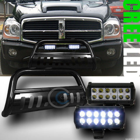 BLK BULL BAR BUMPER GRILL GUARD+36W CREE LED FOG LIGHT 2004+ DURANGO/2006+ ASPEN