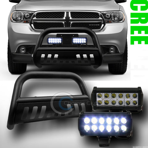 MATTE BLK BULL BAR GRILL GUARD+36W CREE LED LIGHTS 2011+ DURANGO/GRAND CHEROKEE