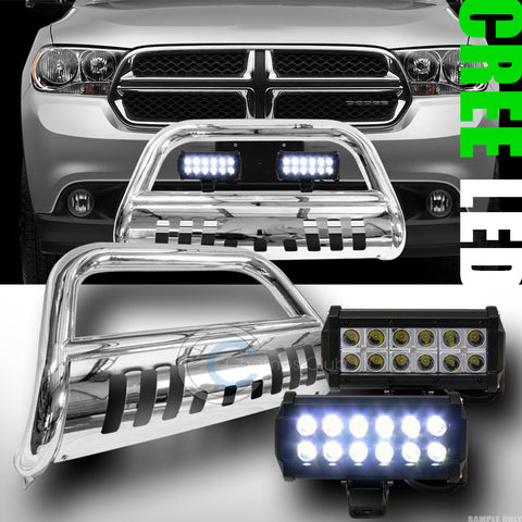 CHROME BULL BAR GRILLE GUARD+36W CREE LED LIGHT 2011-2016 DURANGO/GRAND CHEROKEE