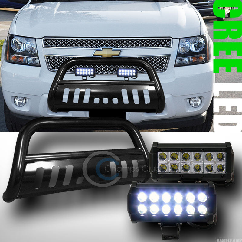 BLK BULL BAR BUMPER GUARD W/36W CREE LED FOG LIGHTS 2007-2014 ESCALADE/AVALANCHE