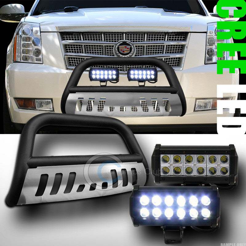 MATTE BLK BULL BAR GUARD+SKID+36W CREE LED LIGHTS 2007-2014 ESCALADE/AVALANCHE