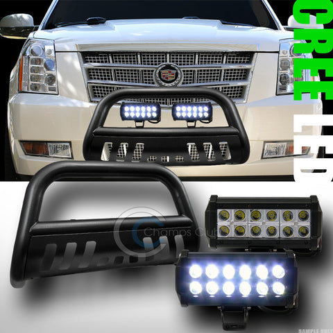HAMMERED BLACK BULL BAR GUARD+36W CREE LED LIGHTS 2007-2014 ESCALADE/AVALANCHE