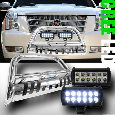 CHROME BULL BAR BUMPER GUARD W/36W CREE LED LIGHTS 2007-2014 ESCALADE/AVALANCHE