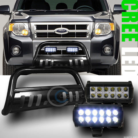 BLK BULL BAR BUMPER GRILL GUARD+36W CREE LED FOG LIGHTS 2008-2012 ESCAPE/TRIBUTE