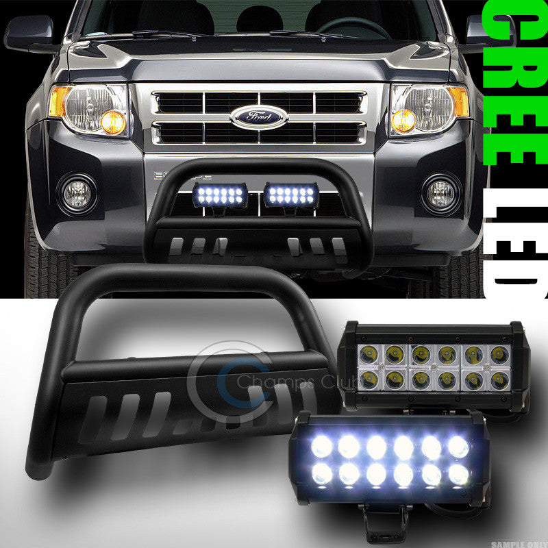 MATTE BLK BULL BAR BUMPER GUARD+36W CREE LED FOG LIGHTS 2008-2012 ESCAPE/TRIBUTE