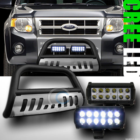 MATTE BLK BULL BAR BUMPER GUARD+SKID+36W CREE LED FOG LIGHT 2008+ ESCAPE/TRIBUTE