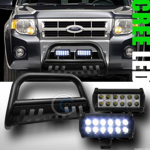 HAMMERED BLK STEEL BULL BAR BUMPER GUARD+36W CREE LED LIGHT 2008+ ESCAPE/TRIBUTE