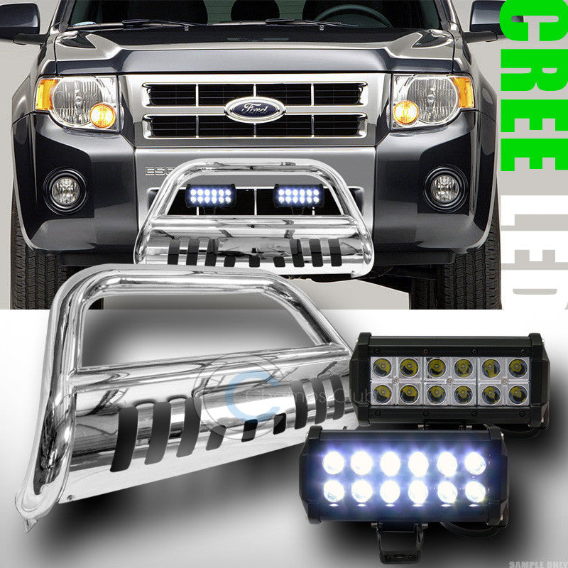 CHROME HD BULL BAR BUMPER GUARD+36W CREE LED FOG LIGHTS 2008-2012 ESCAPE/TRIBUTE
