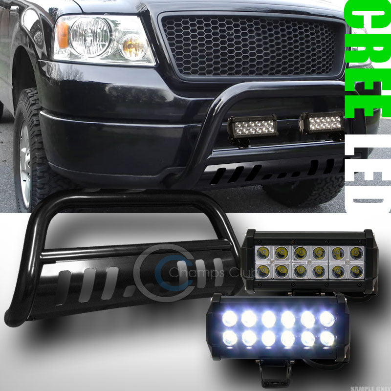 BLK BULL BAR BUMPER GUARD+36W CREE LED FOG LIGHTS 2004+ FORD F150/2007 NAVIGATOR