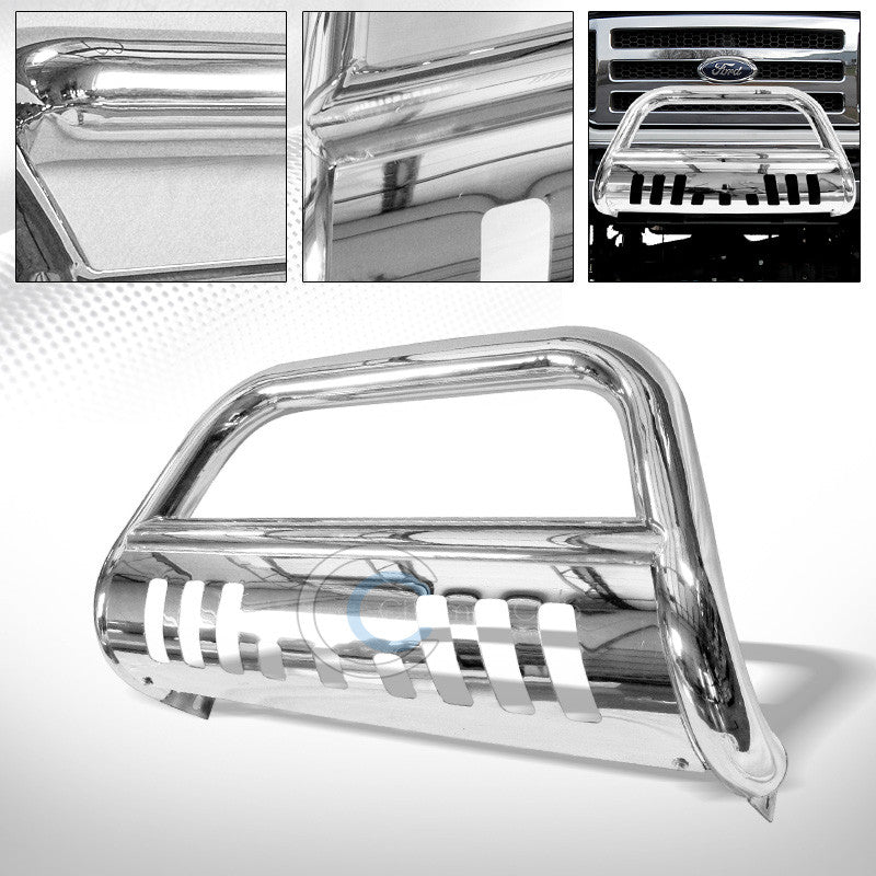 SS CHROME BULL BAR BRUSH PUSH BUMPER GRILL GRILLE GUARD 2005-2007 FORD F250/F350