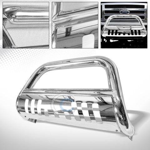 SS CHROME BULL BAR BRUSH PUSH BUMPER GRILL GRILLE GUARD 2005-2007 FORD F250/F350