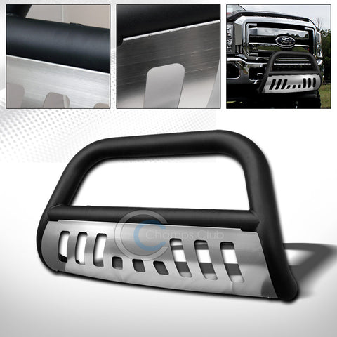 MATTE BLK BULL BAR BRUSH BUMPER GRILL GRILLE GUARD+SS SKID 11-16 FORD F250/F350