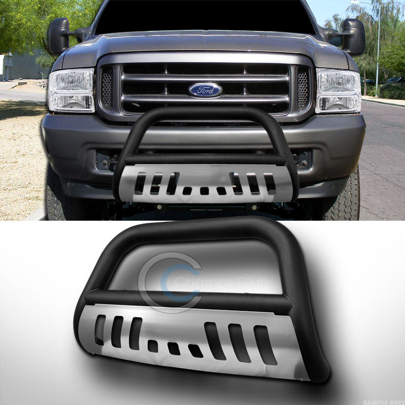 MATTE BLK BULL BAR BUMPER GRILL GRILLE GUARD+SS SKID 99-04 F250/00+ EXCURSION