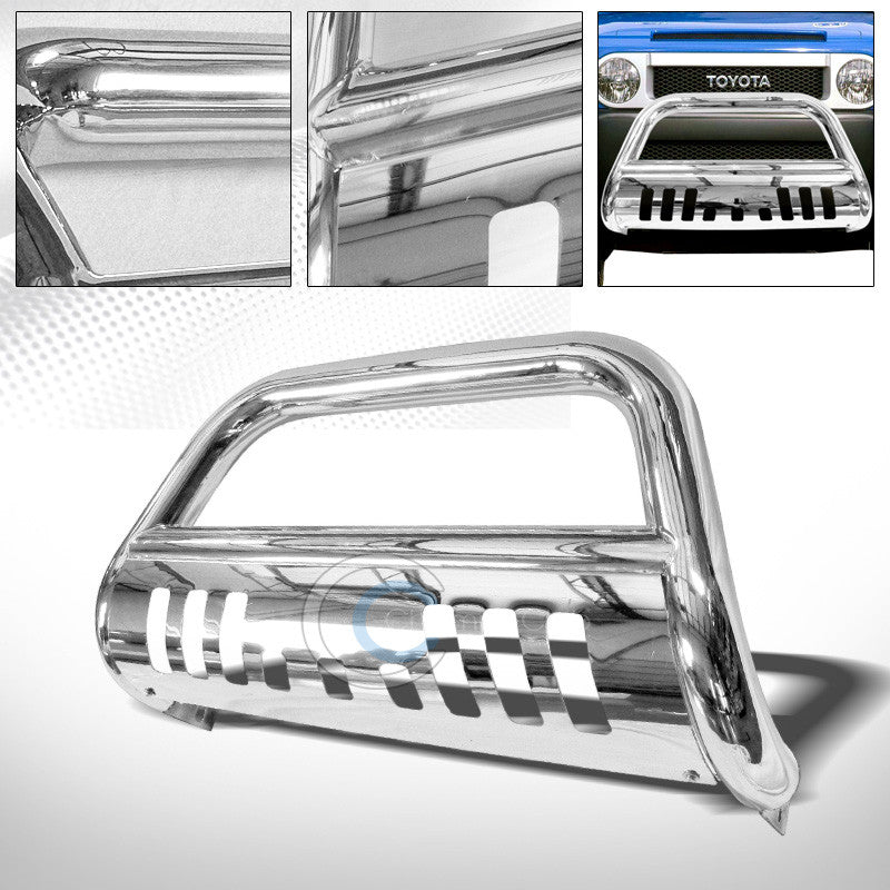 STAINLESS CHROME BULL BAR PUSH BUMPER GRILLE GUARD FOR 07-14 TOYOTA FJ CRUISER