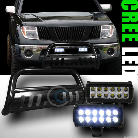 BLK BULL BAR BUMPER GUARD+36W CREE LED FOG LIGHTS FOR 2005+ FRONTIER/PATHFINDER