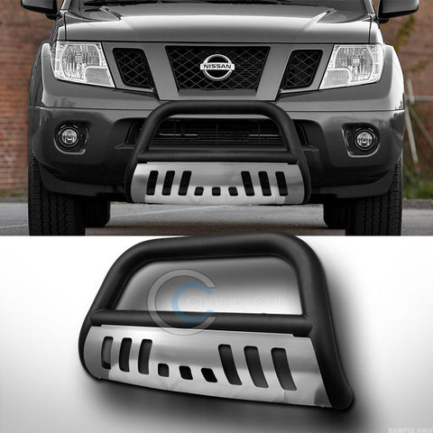 MATTE BLK BULL BAR BUMPER GRILL GRILLE GUARD+SS SKID FOR 05+ FRONTIER/PATHFINDER