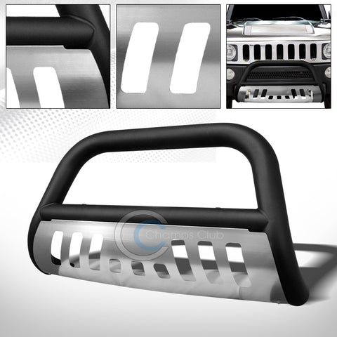 MATTE BLK BULL BAR PUSH BUMPER GRILL GRILLE GUARD+S/S SKID 05/06+ HUMMER H3/H3T