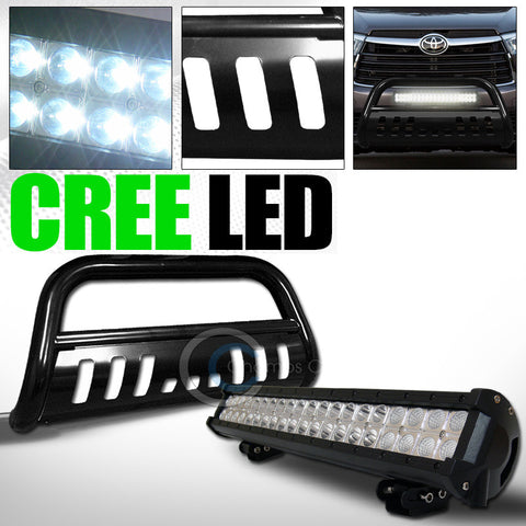 BLACK STEEL BULL BAR BUMPER GRILL GUARD+120W CREE LED FOG LIGHT 2014+ HIGHLANDER