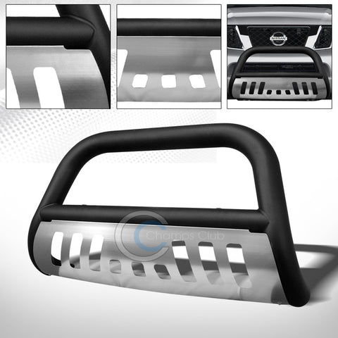 MATTE BLK BULL BAR BUMPER GRILL GRILLE GUARD+SS SKID FOR 08-12 NISSAN PATHFINDER