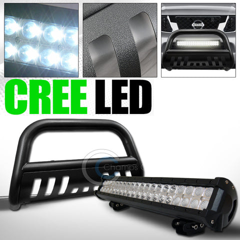 HAMMERED BLK BULL BAR BUMPER GUARD+120W CREE LED FOG LIGHT FOR 2008+ PATHFINDER