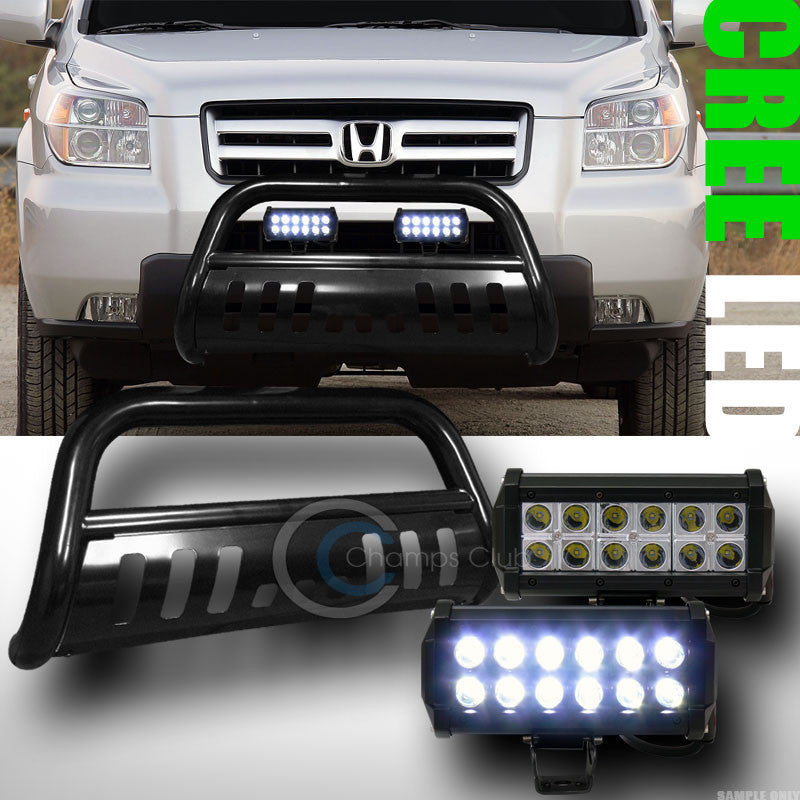 BLK BULL BAR BUMPER GUARD+36W CREE LED FOG LIGHT 2003-2008 PILOT/2006+ RIDGELINE