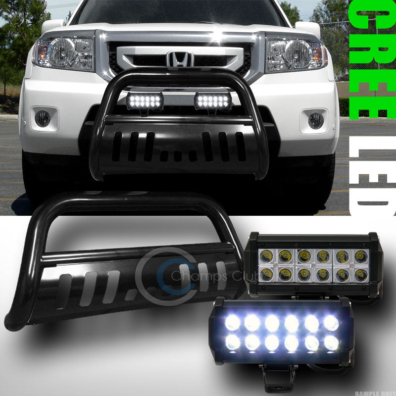 BLACK BULL BAR BUMPER GRILL GUARD+36W CREE LED FOG LIGHTS 2009-2011 HONDA PILOT
