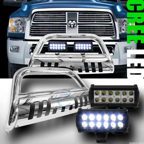 CHROME BULL BAR BUMPER GRILL GUARD+36W CREE LED FOG LIGHTS 2009-2016 RAM 1500
