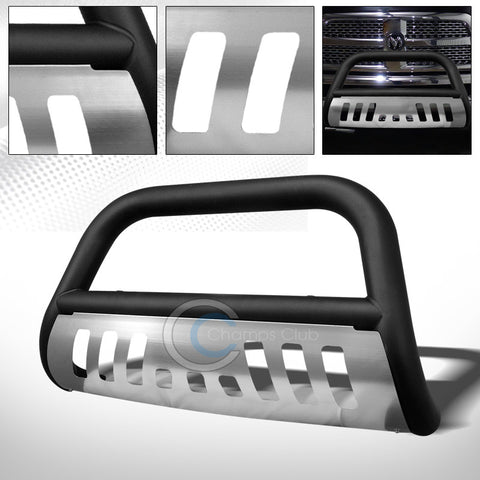 MATTE BLK BULL BAR BUMPER GRILL GRILLE GUARD+S/S SKID 10/11+ DODGE RAM 2500/3500