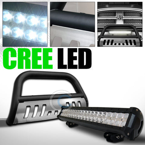 MATTE BLK BULL BAR GRILLE GUARD+SKID+120W CREE LED FOG LIGHT 2010+ RAM 2500/3500