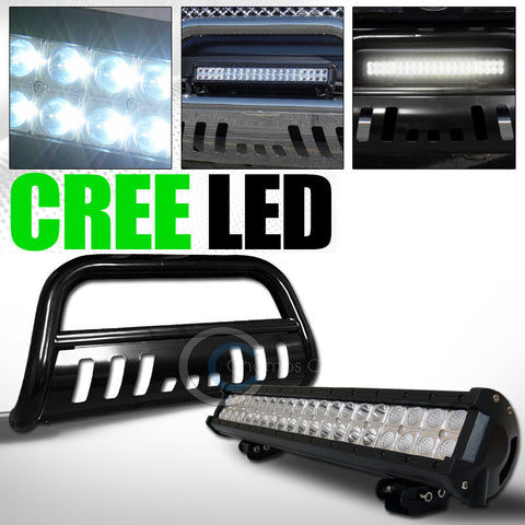 BLACK STEEL BULL BAR BUMPER GUARD+120W CREE LED FOG LIGHT 1998-2011 FORD RANGER
