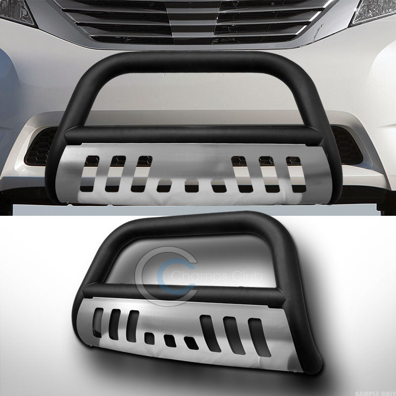 MATTE BLK HD BULL BAR BUMPER GRILL GUARD W/SS SKID PLATE 11-16 TOYOTA SIENNA