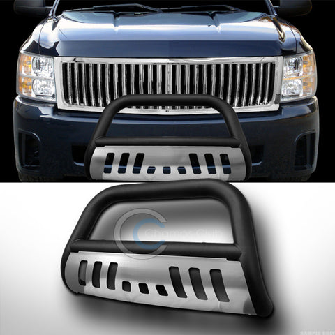 MATTE BLK BULL BAR BUMPER GRILL GRILLE GUARD SS Skid 07-13 SILVERADO/SIERRA 1500