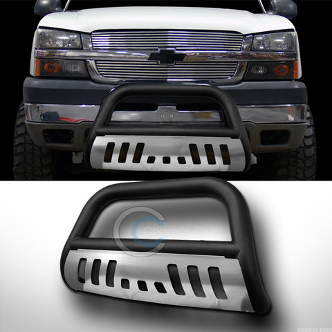 MATTE BLK BULL BAR BUMPER GRILL GRILLE GUARD W/SS SKID 99-06 SILVERADO/SIERRA HD