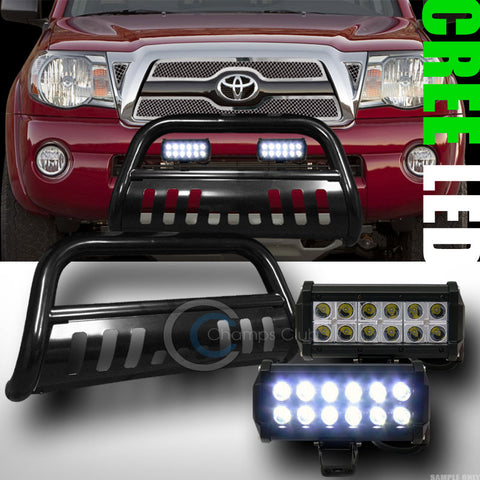 BLK BULL BAR BUMPER GRILL GUARD+36W CREE LED FOG LIGHTS 2005-2015 TOYOTA TACOMA