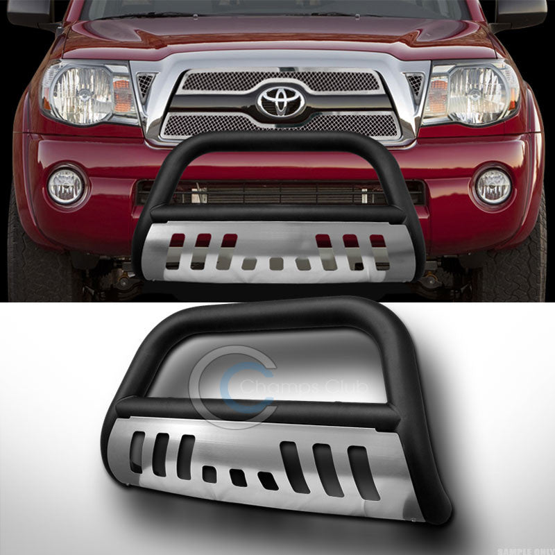 MATTE BLACK BULL BAR BRUSH BUMPER GRILL GRILLE GUARD SS Skid 05-15 TOYOTA TACOMA