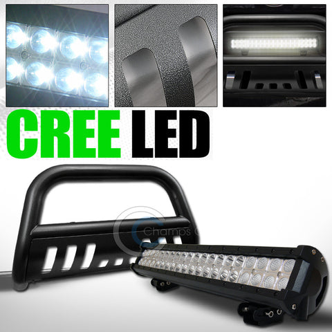 HAMMERED BLK STEEL BULL BAR GUARD+120W CREE LED FOG LIGHT FOR 2004+ TITAN/ARMADA