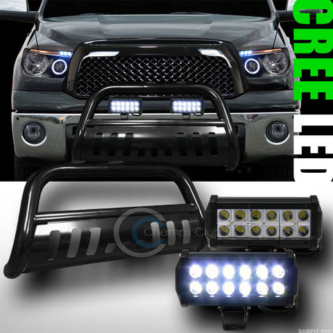 BLK BULL BAR BUMPER GUARD+36W CREE LED FOG LIGHTS 2007-2016 TUNDRA/2008+ SEQUOIA