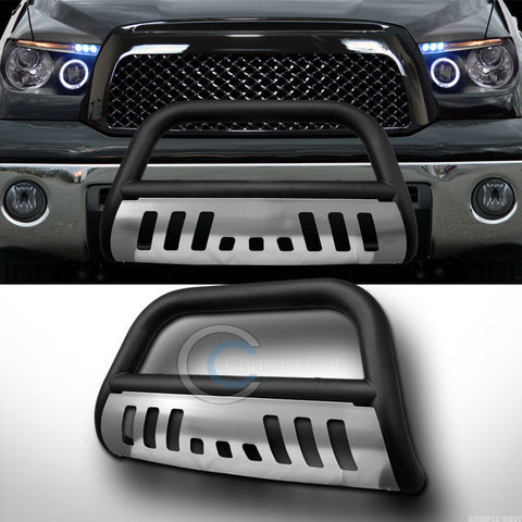 MATTE BLK BULL BAR PUSH BUMPER GRILL GRILLE GUARD w/SS Skid 07-16 TUNDRA/SEQUOIA