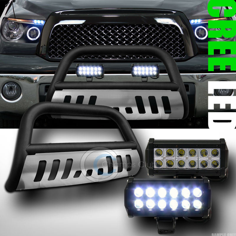 MATTE BLK BULL BAR BUMPER GUARD+SKID+36W CREE LED FOG LIGHT 2007+ TUNDRA/SEQUOIA