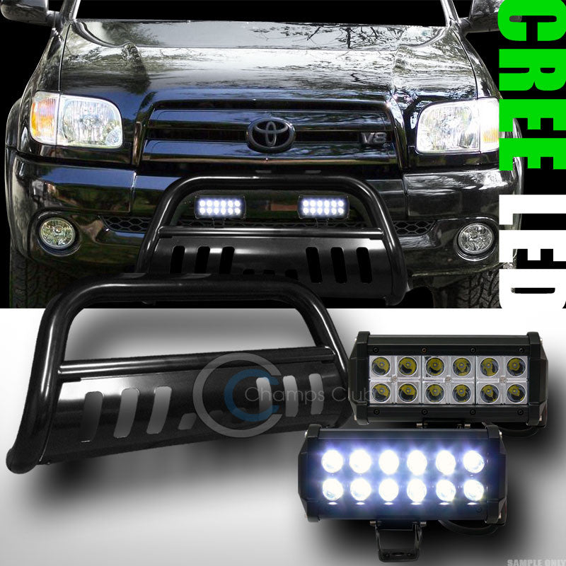 BLK BULL BAR BUMPER GUARD+36W CREE LED FOG LIGHTS 1999-2006 TUNDRA/2001+ SEQUOIA