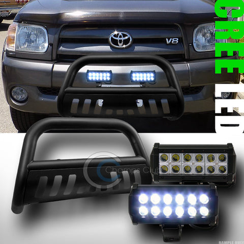 MATTE BLK BULL BAR GRILL GUARD+36W CREE LED FOG LIGHT 1999+ TUNDRA/2001+ SEQUOIA