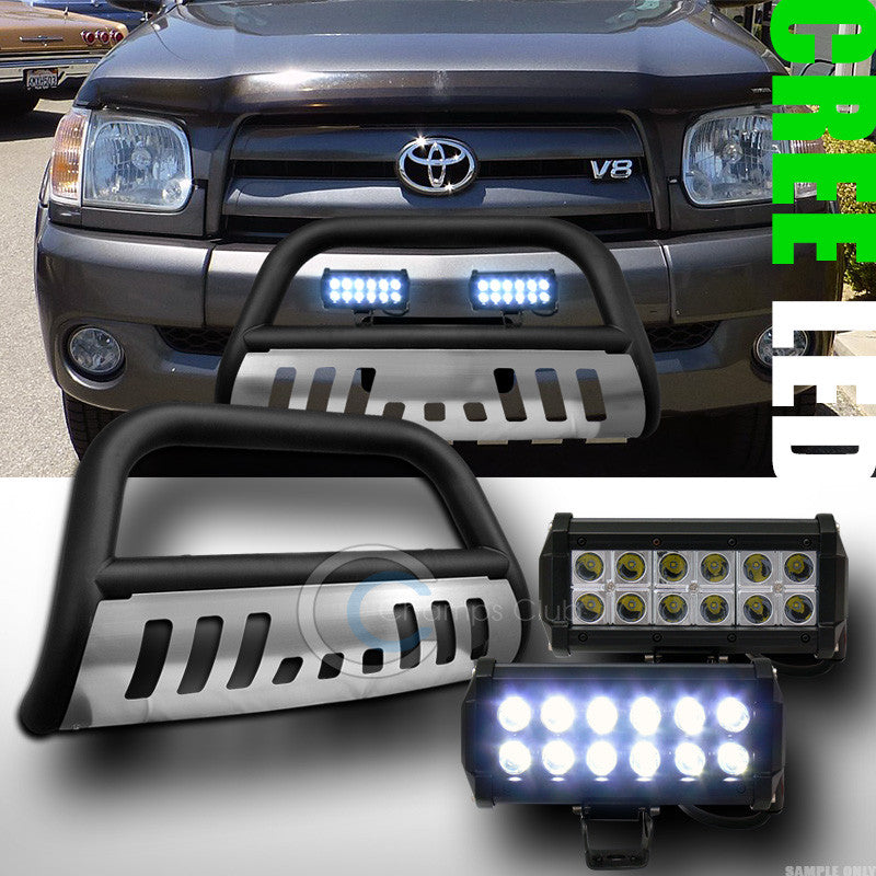 MATTE BLK BULL BAR GUARD+SKID+36W CREE LED FOG LIGHTS 1999+ TUNDRA/2001+ SEQUOIA