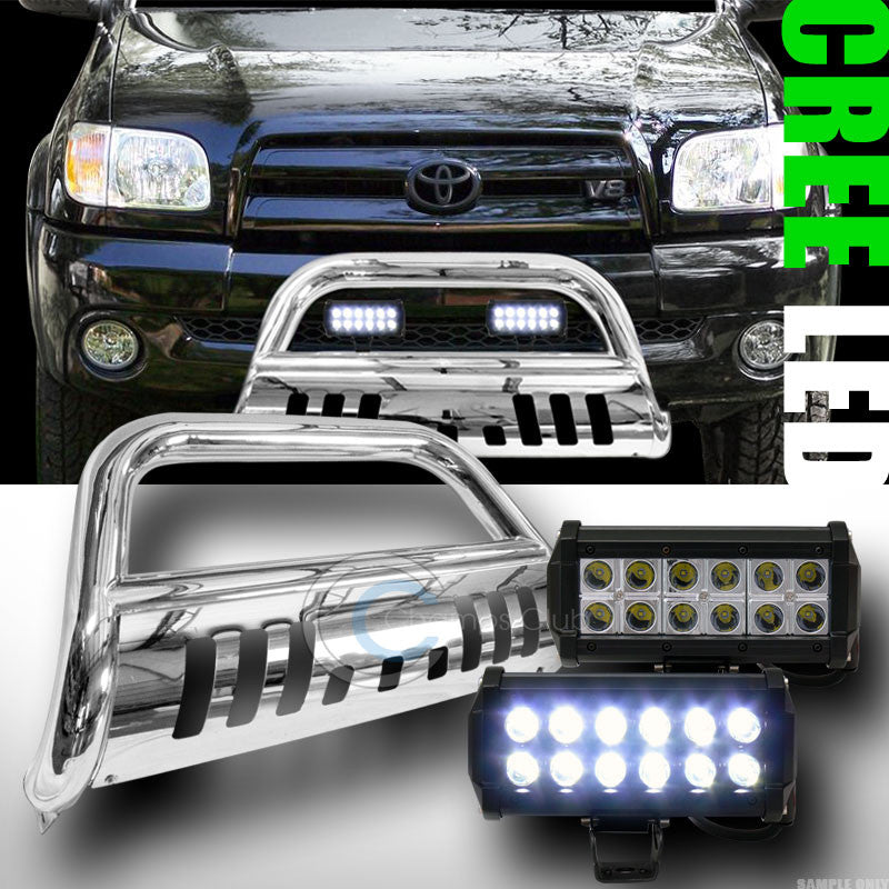 CHROME BULL BAR BUMPER GUARD+36W CREE LED FOG LIGHT 1999/2001+ TUNDRA/SEQUOIA