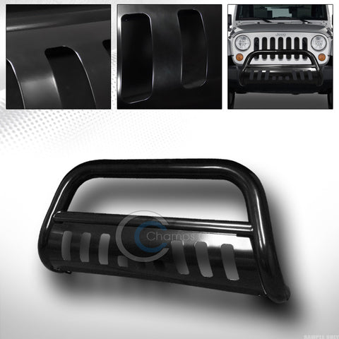 BLACK HD BULL BAR BRUSH PUSH BUMPER GRILL GRILLE GUARD 07 08 09 JEEP WRANGLER JK