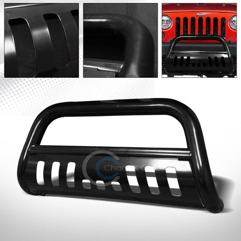 BLK HEAVYDUTY BULL BAR BRUSH PUSH BUMPER GRILL GRILLE GUARD 10-15 JEEP WRANGLER