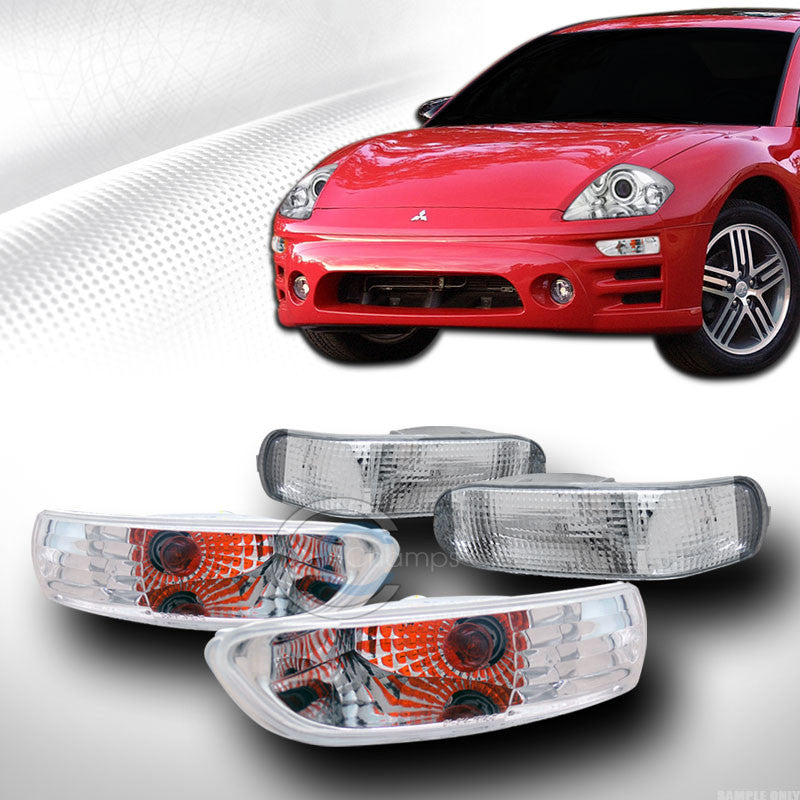 DEPO CHROME CLEAR FRONT SIGNAL PARKING W/REAR BUMPER BACKUP LIGHTS 03-05 ECLIPSE